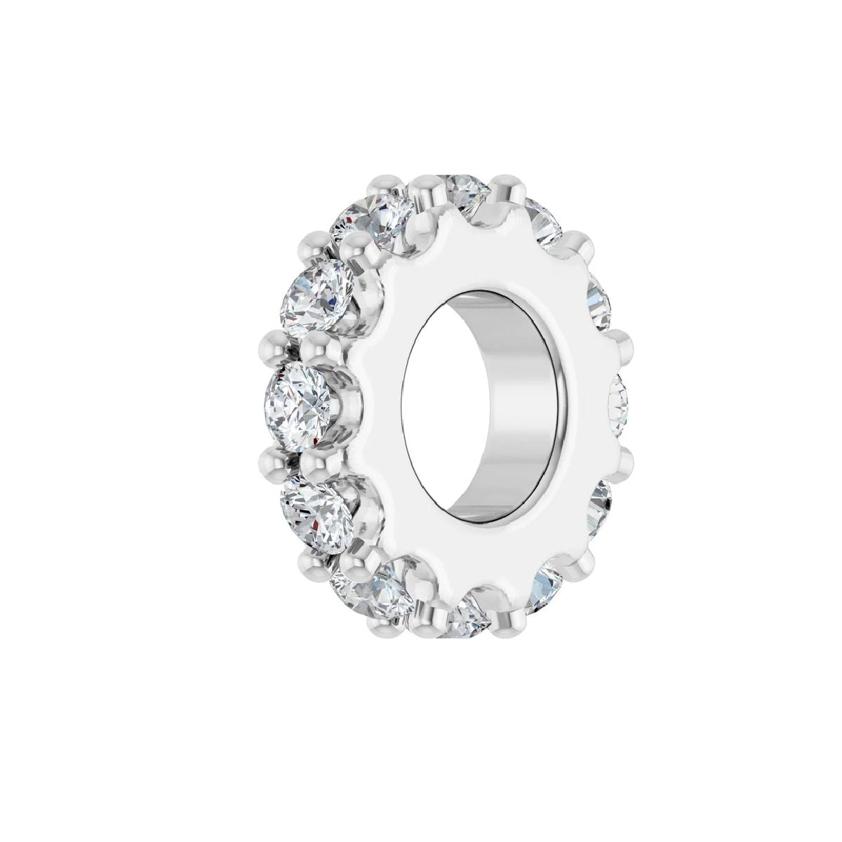 14K White Gold Birthstone Charm Charm Robyn Canady April - Lab Grown Diamond 