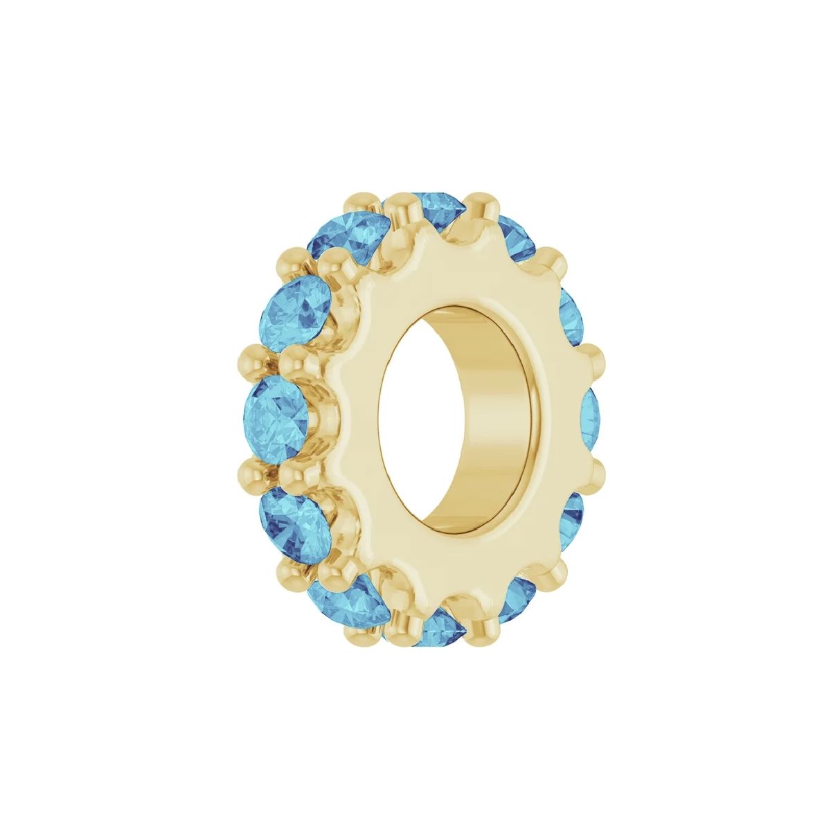 14K Yellow Gold Birthstone Charm Charm Robyn Canady March - Natural Aquamarine 