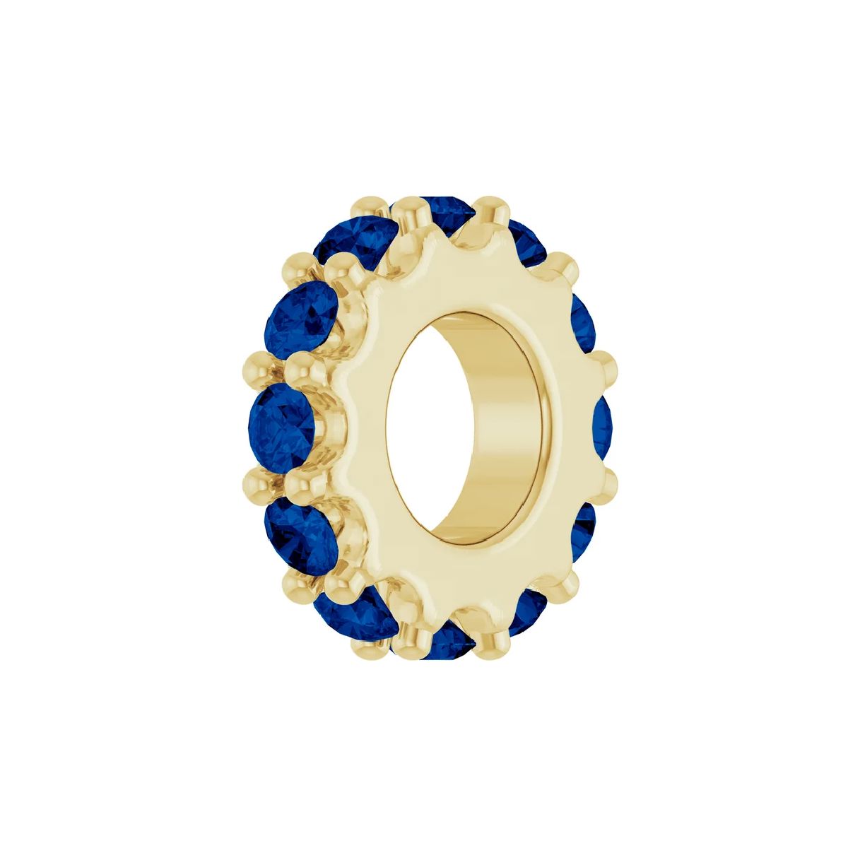 14K Yellow Gold Birthstone Charm Charm Robyn Canady September - Natural Blue Sapphire 