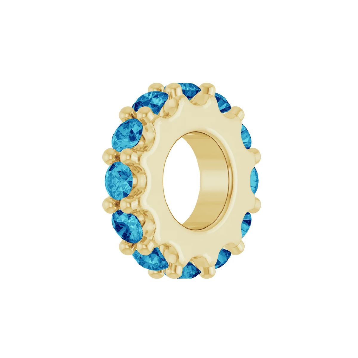 14K Yellow Gold Birthstone Charm Charm Robyn Canady December - Natural Zircon 