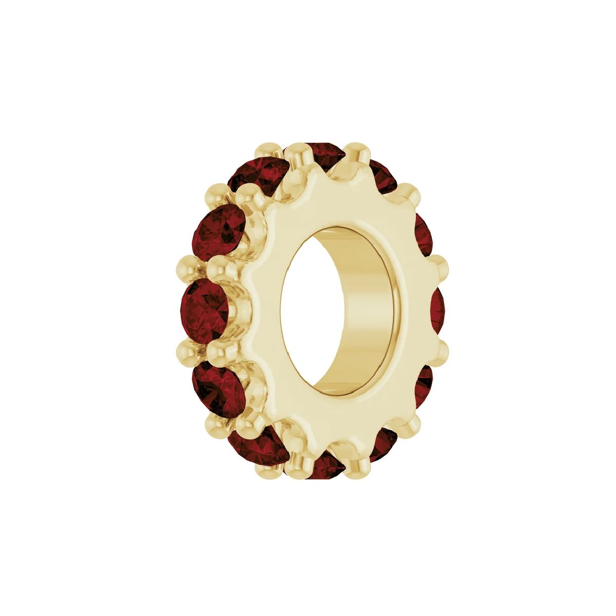 14K Yellow Gold Birthstone Charm Charm Robyn Canady January - Natural Garnet 