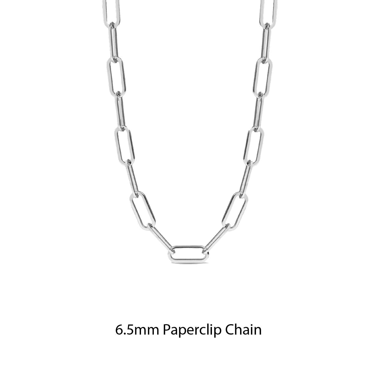 Non-Tarnish Stainless Steel Robyn Canady 6.5mm Paperclip Chain 16"-18" 