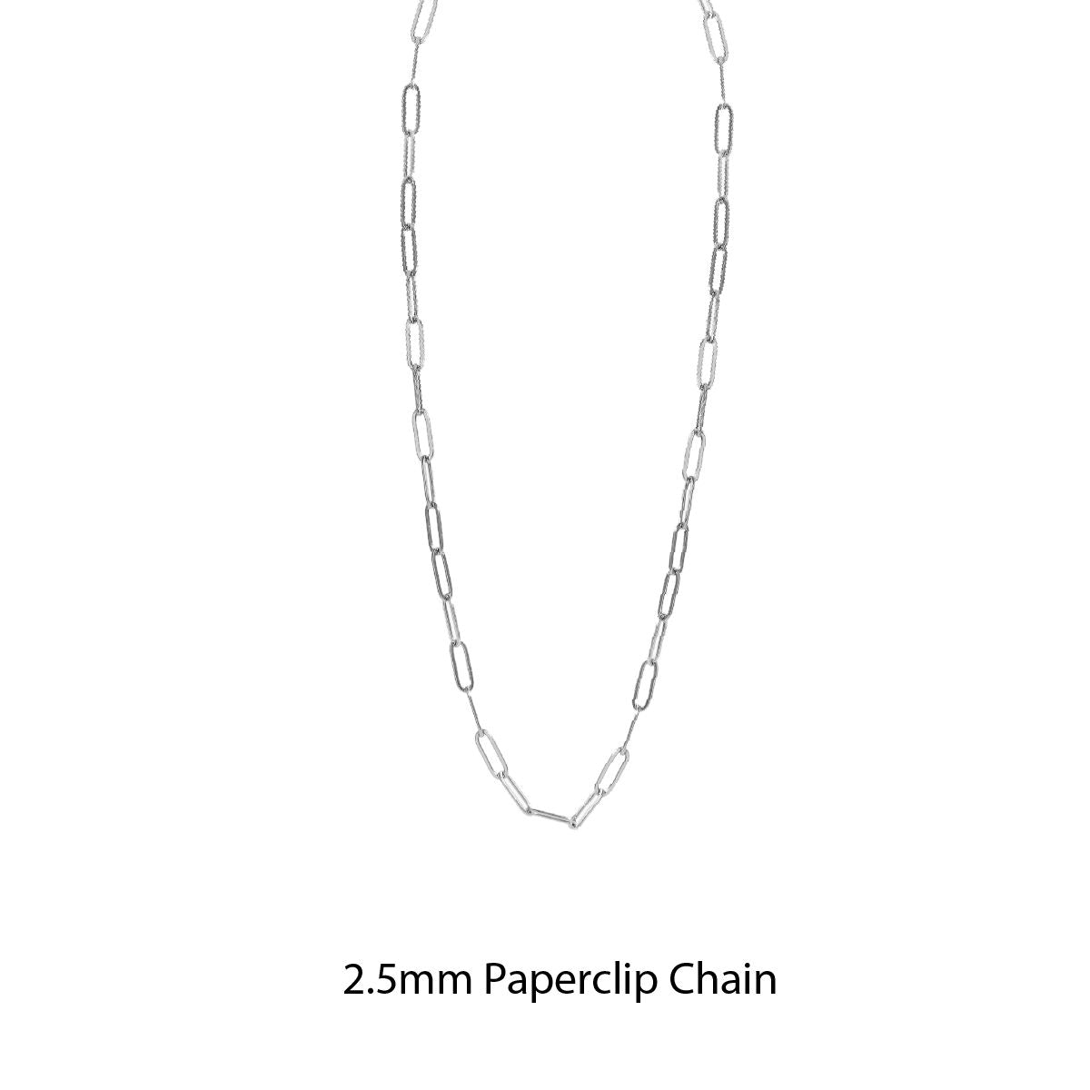 Non-Tarnish Stainless Steel Robyn Canady 2.5mm Paperclip Chain 16"-18" 