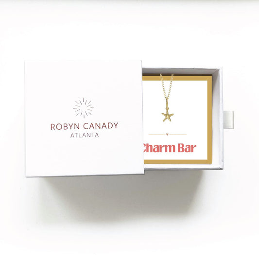 Charm Bar - Tiny Starfish Necklace - Signature Gift Box with Custom Card - Gift Giving Necklace Robyn Canady 14K Gold Filled Charm Bar 