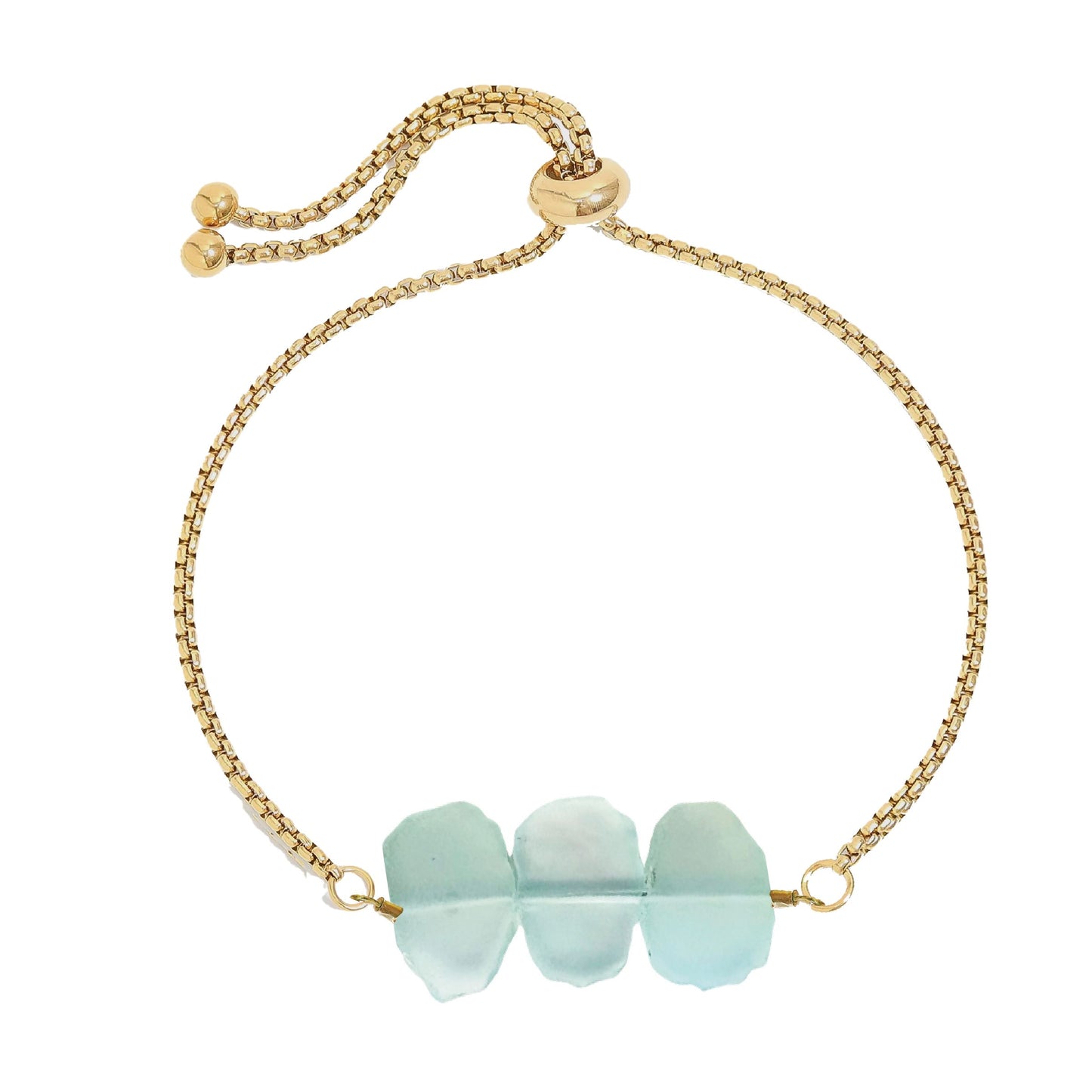 Natasha Chain Bracelet in Aqua Chalcedony Robyn Canady Gold 