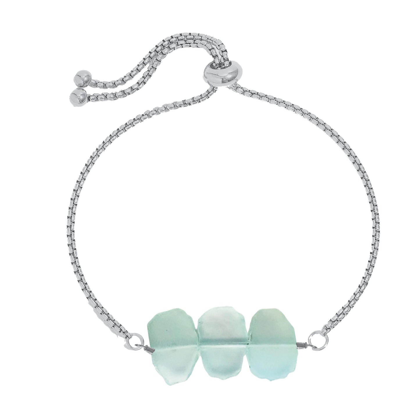 Natasha Chain Bracelet in Aqua Chalcedony Robyn Canady Silver 