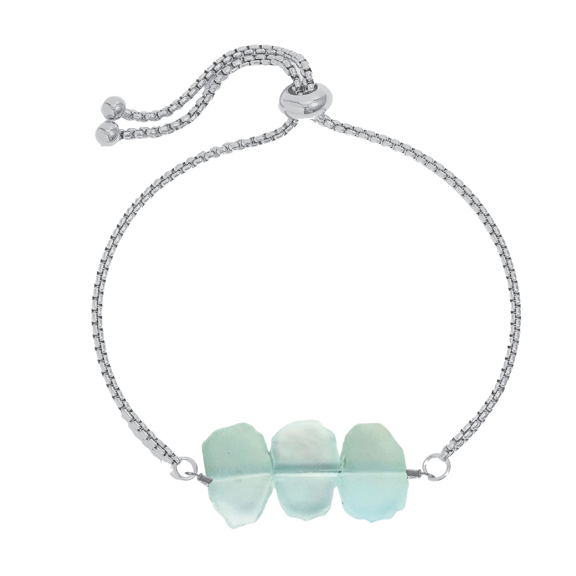 Natasha Chain Bracelet in Aqua Chalcedony Robyn Canady Silver 