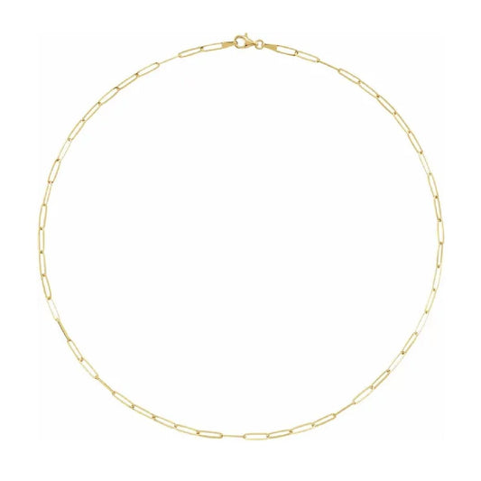 14K Solid Gold Paperclip Necklace or Bracelet Robyn Canady 