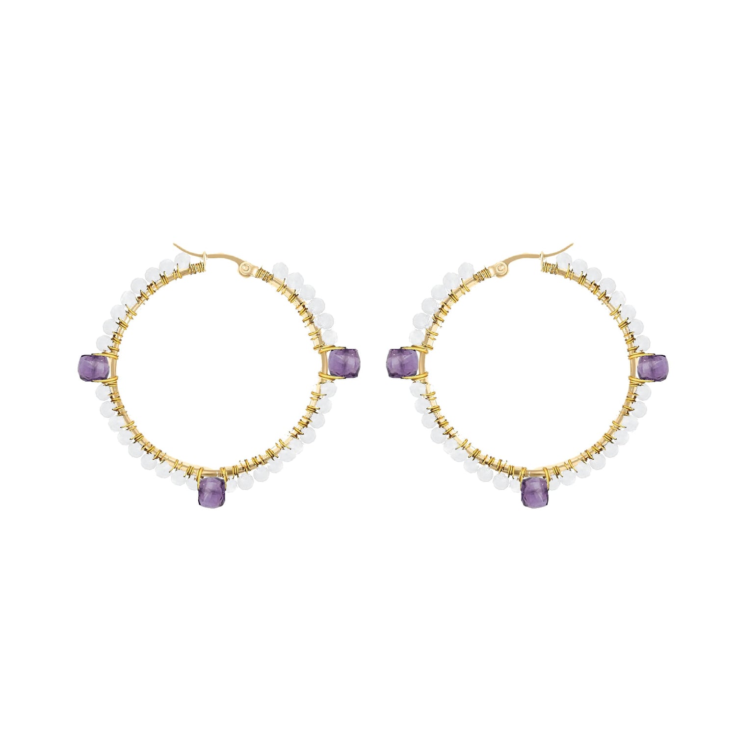 Gemstone Hoops - Winter Parties Robyn Canady Gold Amethyst 