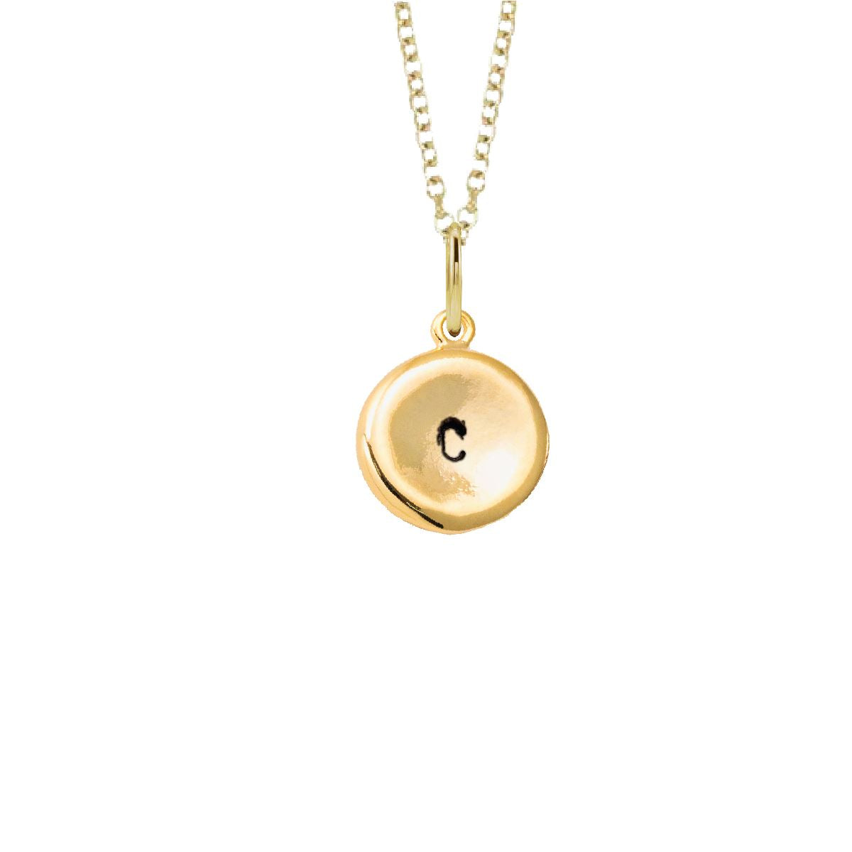 Signature Initial Round Pendant Necklace Necklace Robyn Canady 