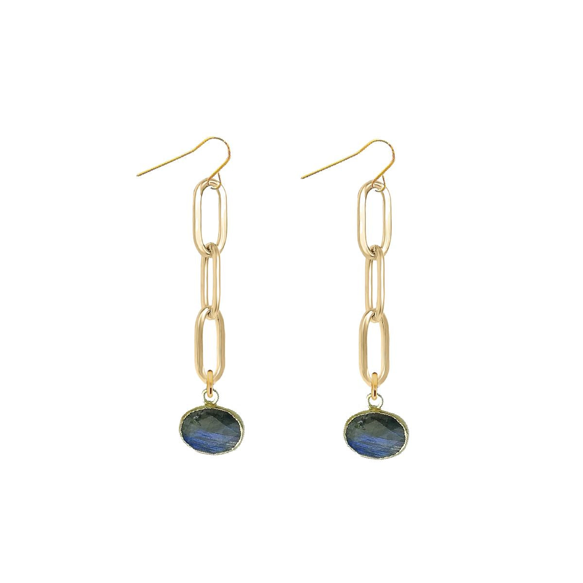 Labradorite Paperclip Drop Earrings Robyn Canady 