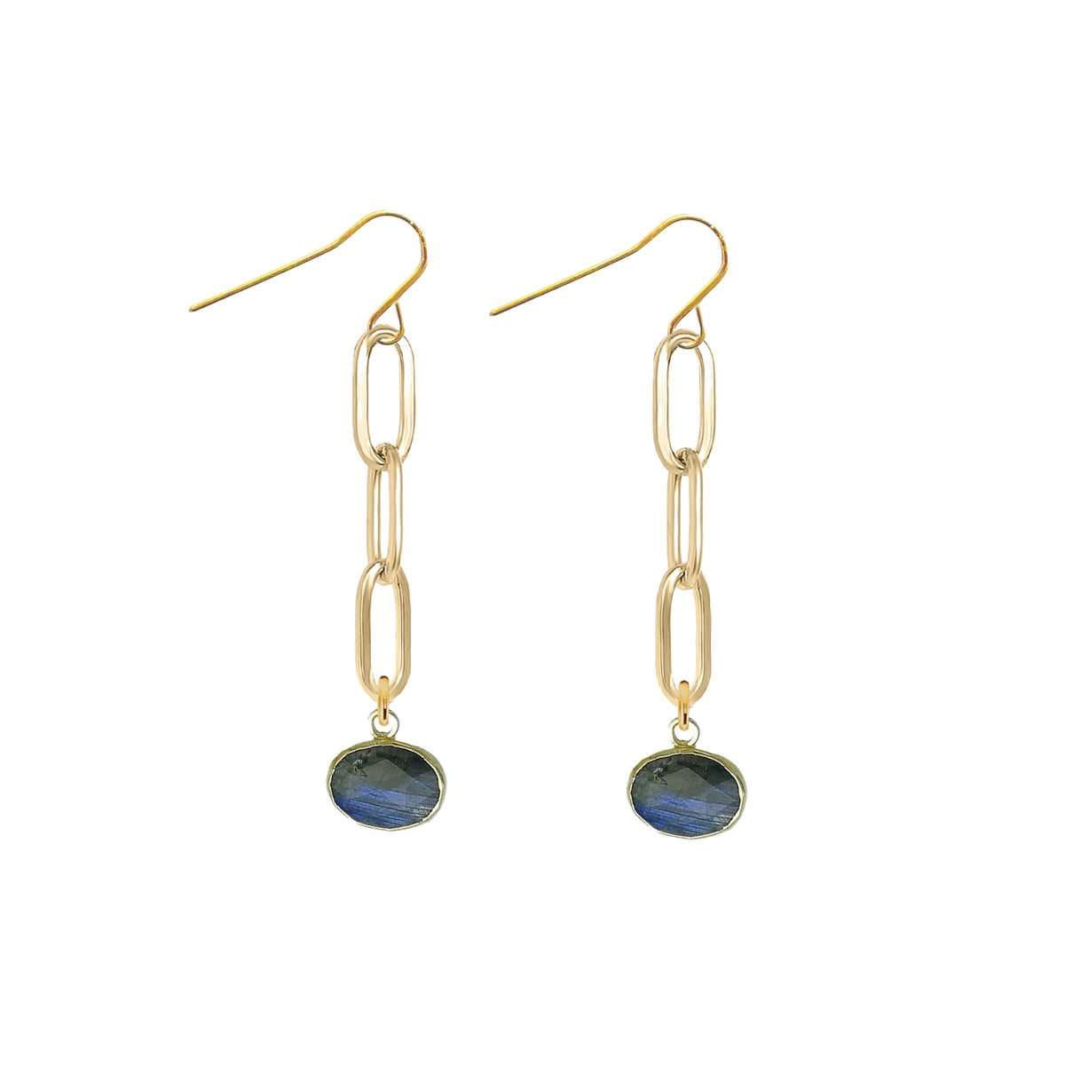 Labradorite Paperclip Drop Earrings Robyn Canady 
