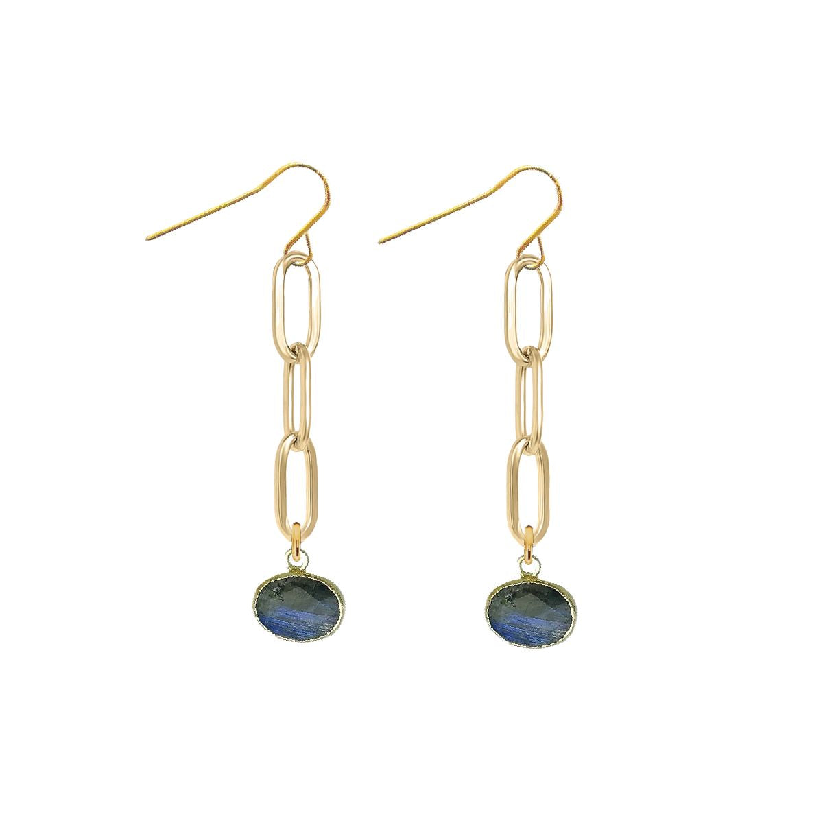 Labradorite Paperclip Drop Earrings Robyn Canady 