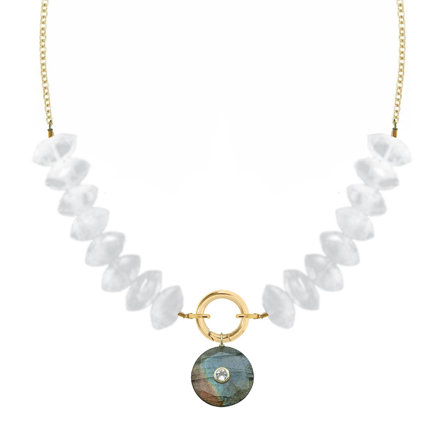 Vera Moonstone, Labradorite and White Topaz Necklace Necklace Robyn Canady 