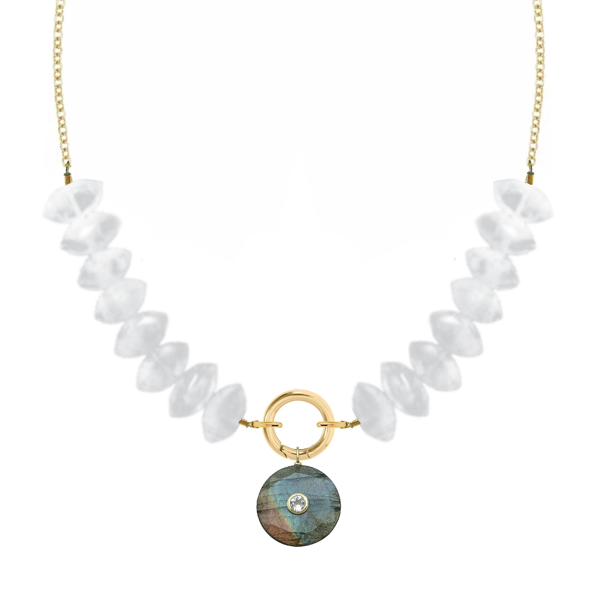 Vera Moonstone, Labradorite and White Topaz Necklace Necklace Robyn Canady 