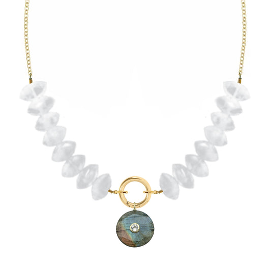 Vera Moonstone, Labradorite and White Topaz Necklace Necklace Robyn Canady 