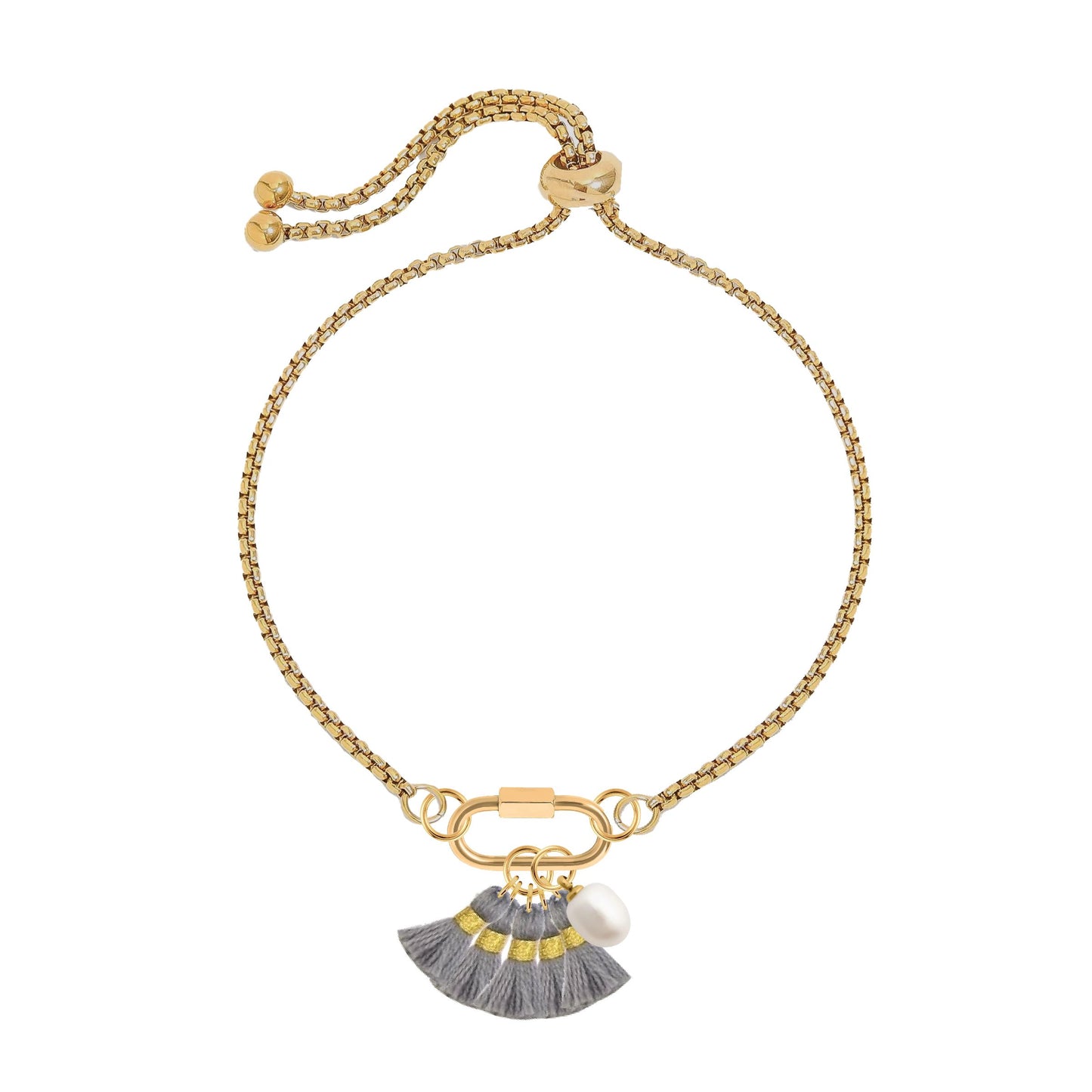 Pearl Gray Tassel Bracelet Robyn Canady 