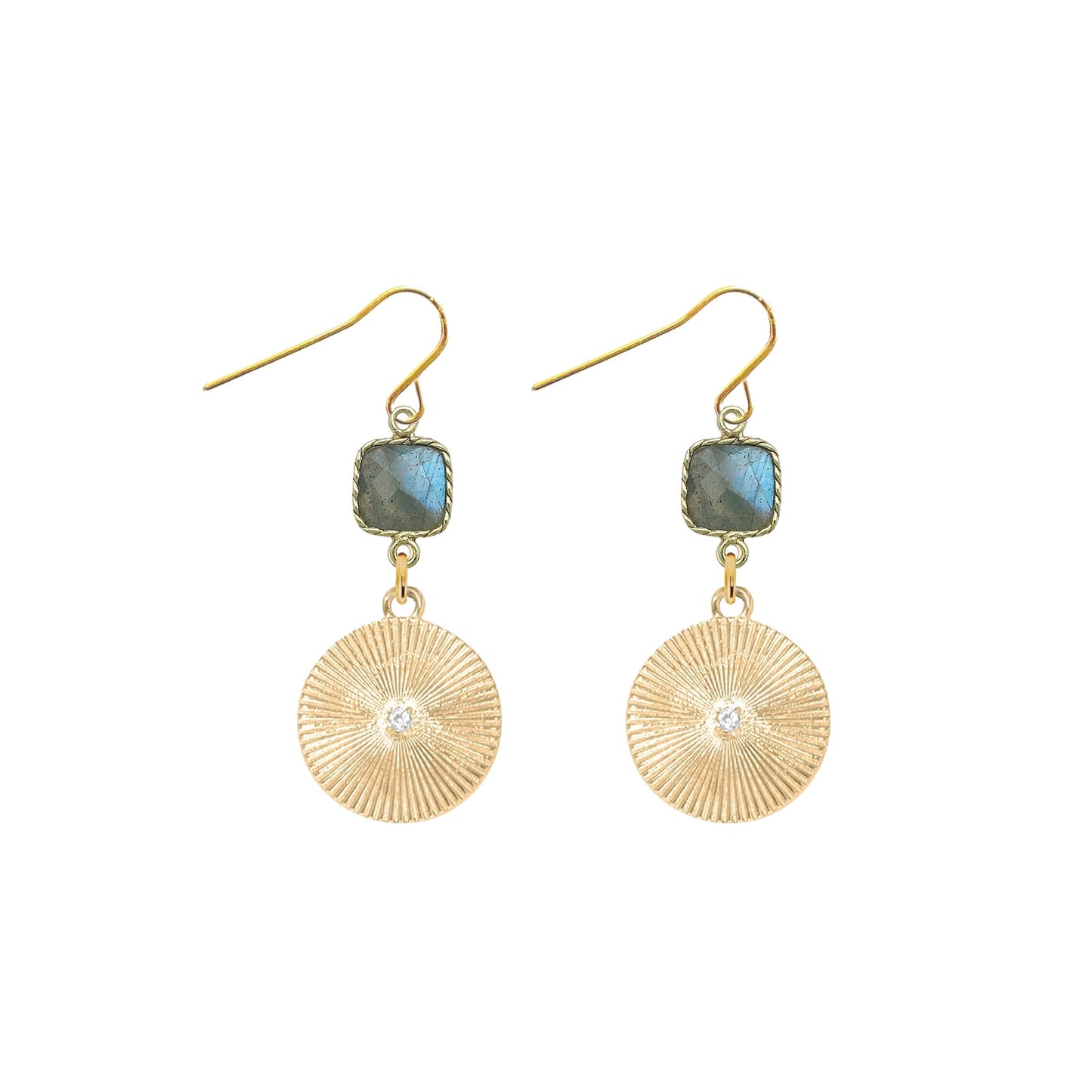 Gemstone and Starburst Crystal Earrings - 4 color options Robyn Canady Labradorite 