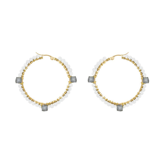 Labradorite and Moonstone Hoops Robyn Canady 