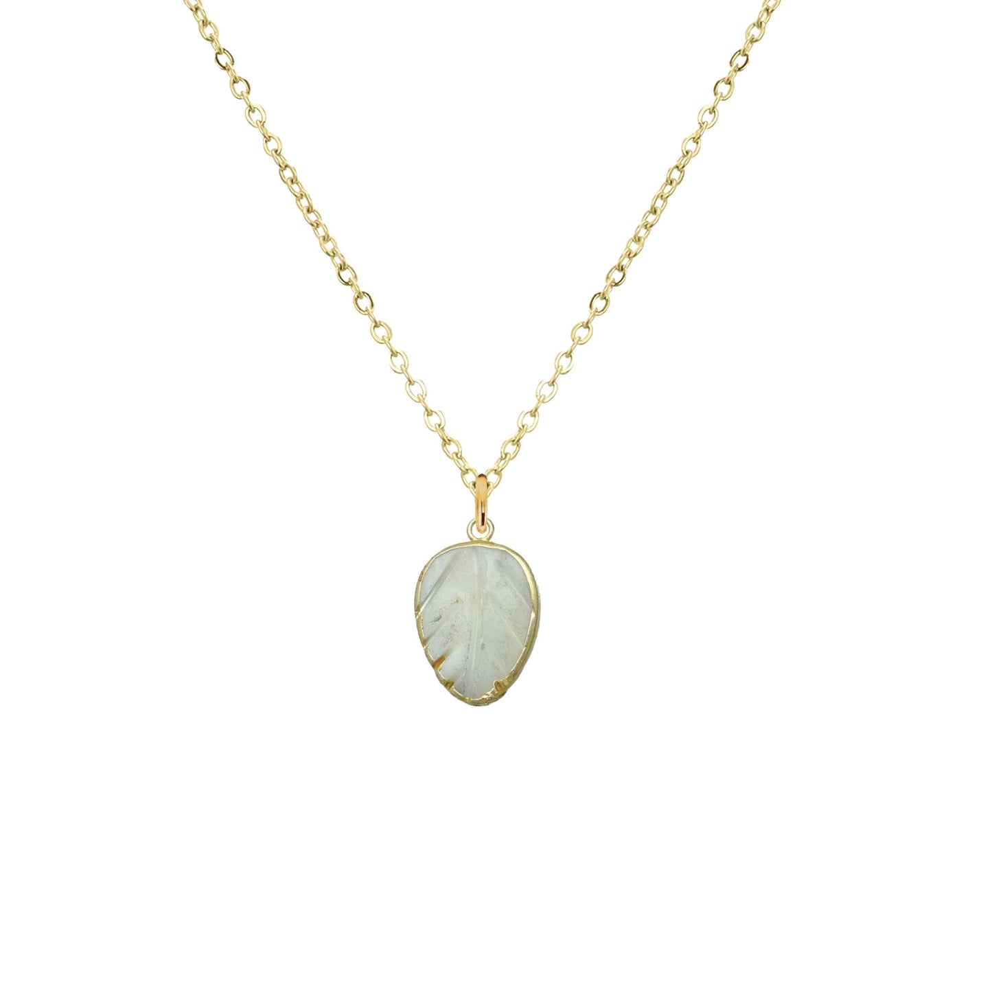 Mother of Pearl Leaf Necklace Robyn Canady 