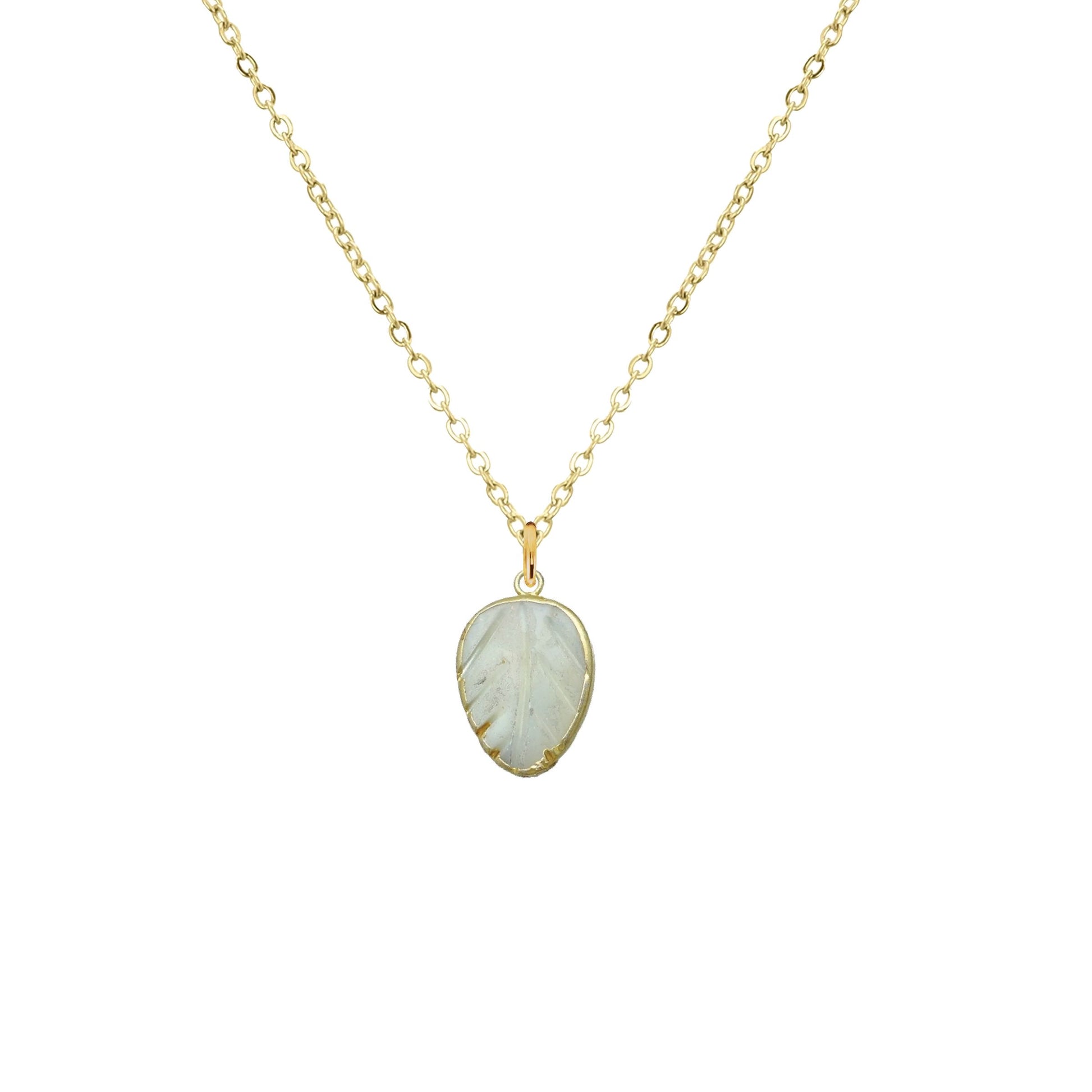 Mother of Pearl Leaf Necklace Robyn Canady 