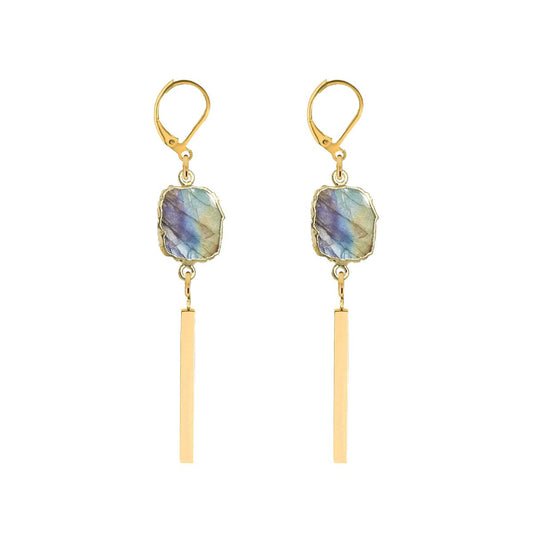 Labradorite Bar Drop Earrings Robyn Canady 
