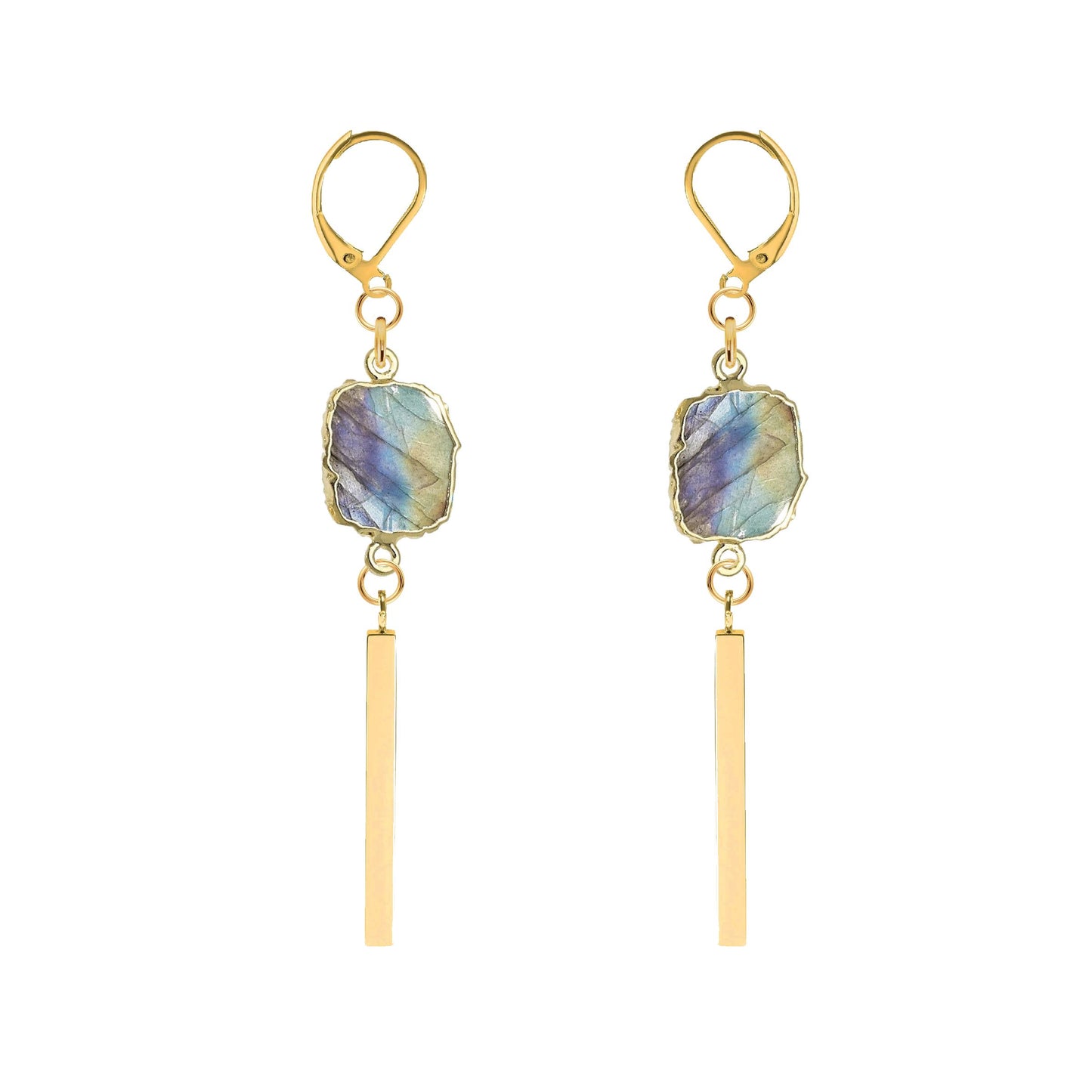 Labradorite Bar Drop Earrings Robyn Canady 
