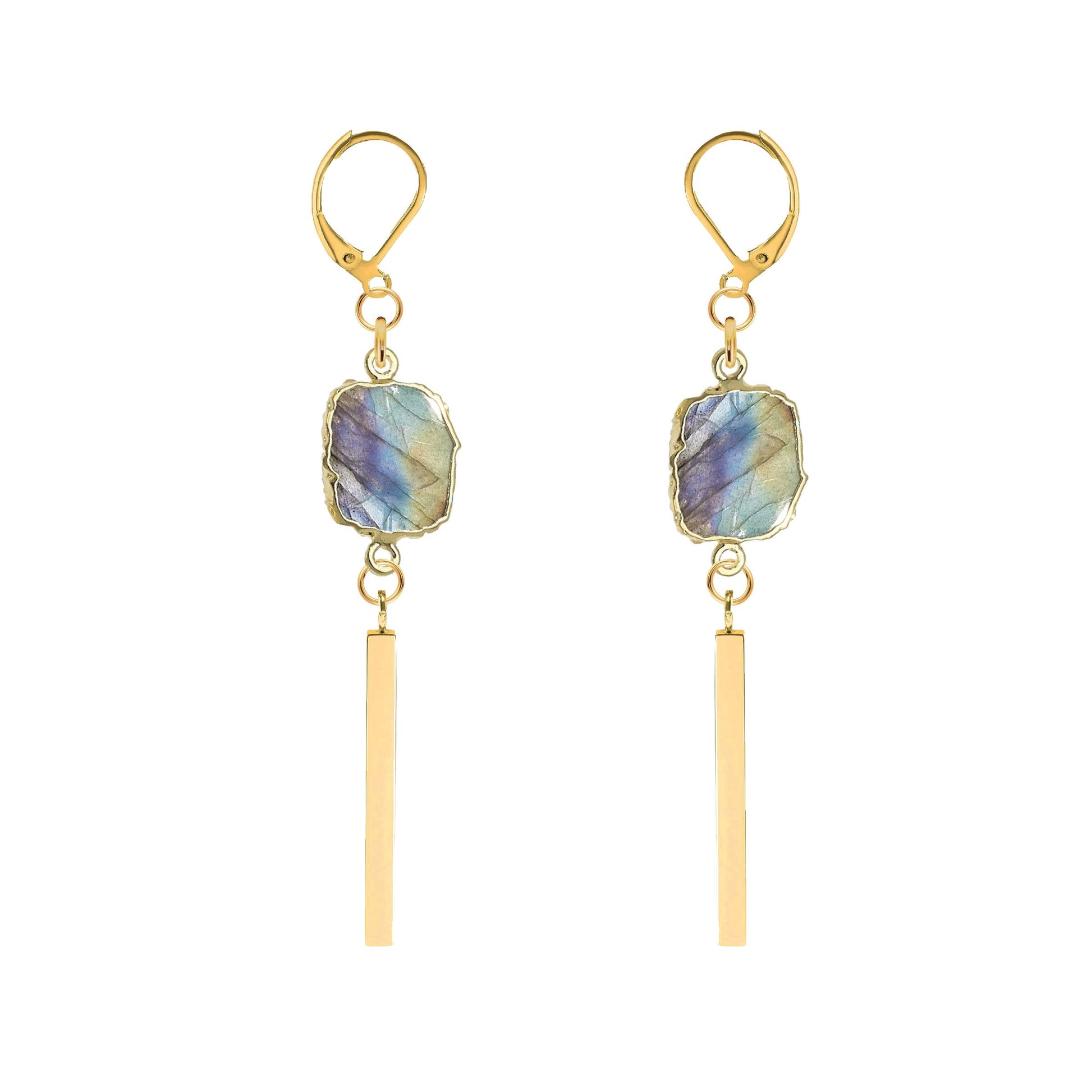 Labradorite Bar Drop Earrings Robyn Canady 