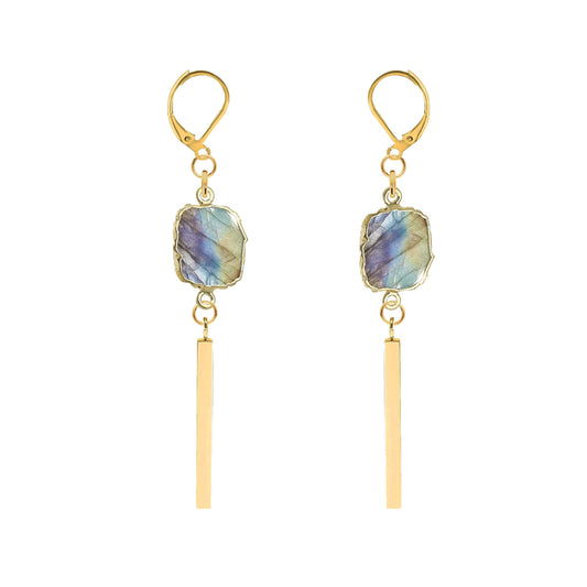 Labradorite Bar Drop Earrings Robyn Canady 
