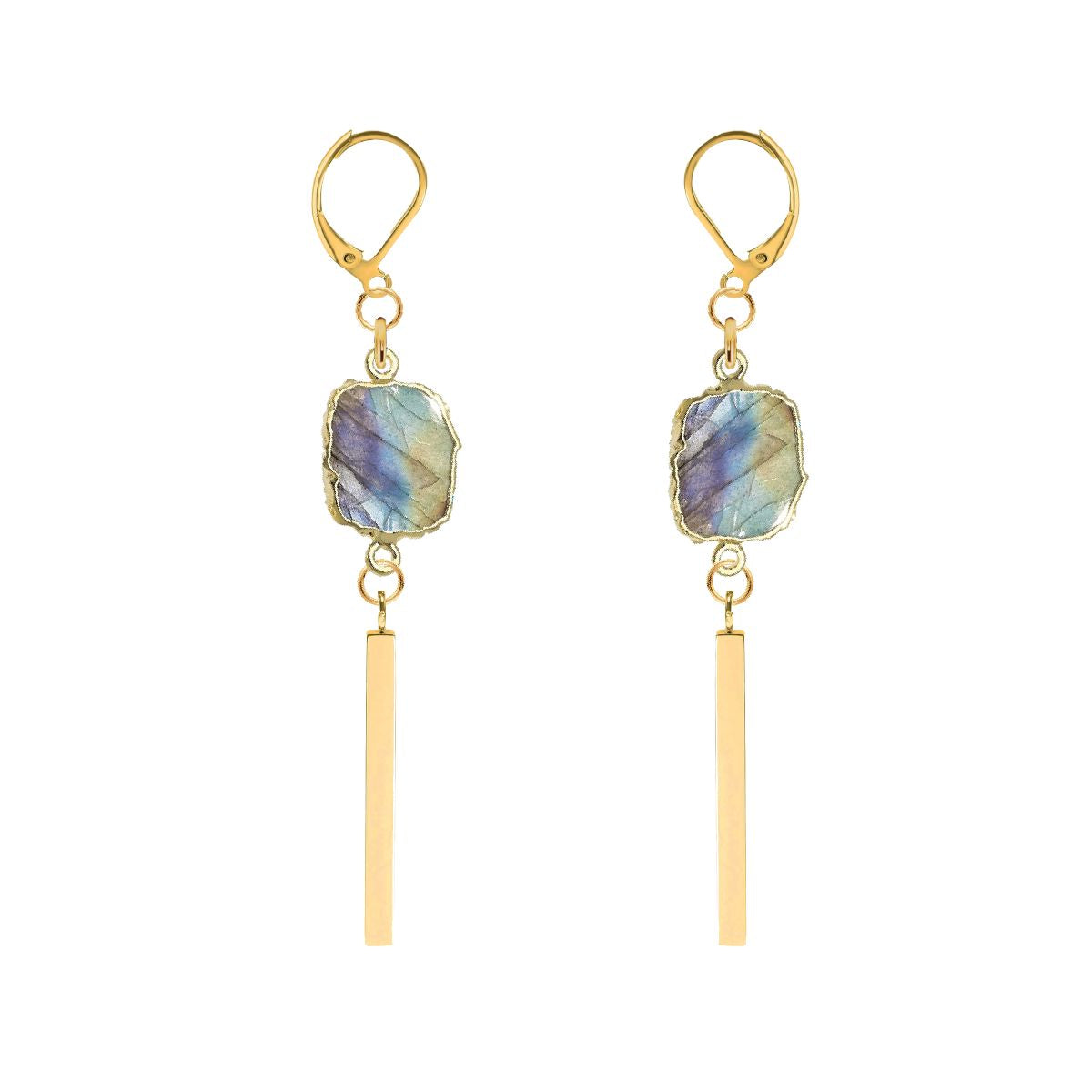 Labradorite Bar Drop Earrings Robyn Canady 