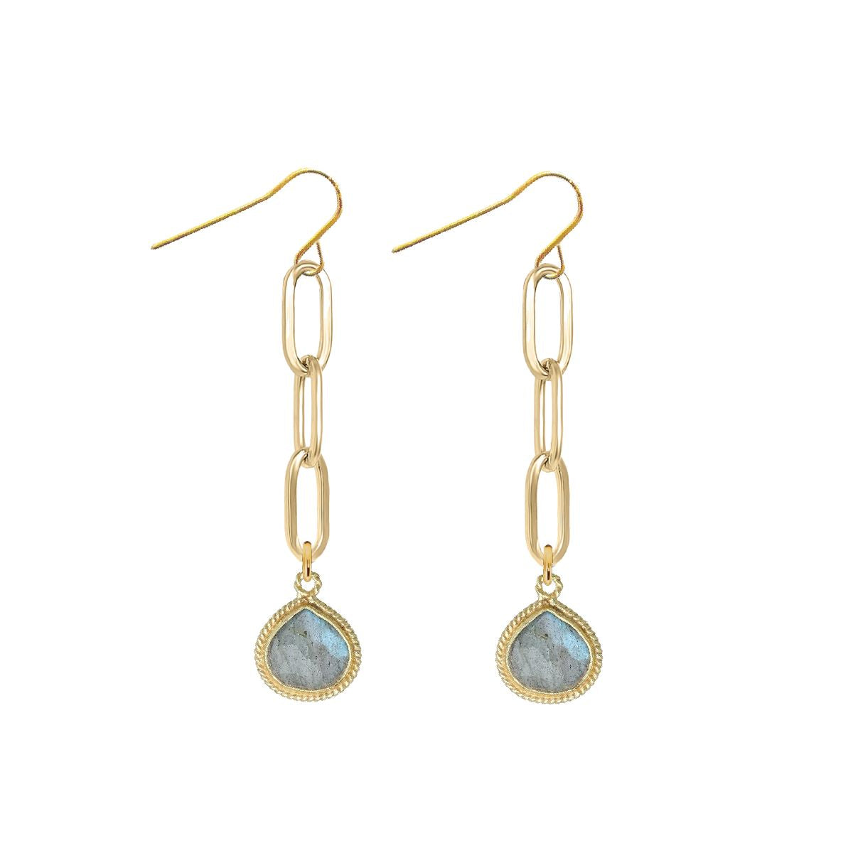 Labradorite Paperclip Drop Earrings Robyn Canady 