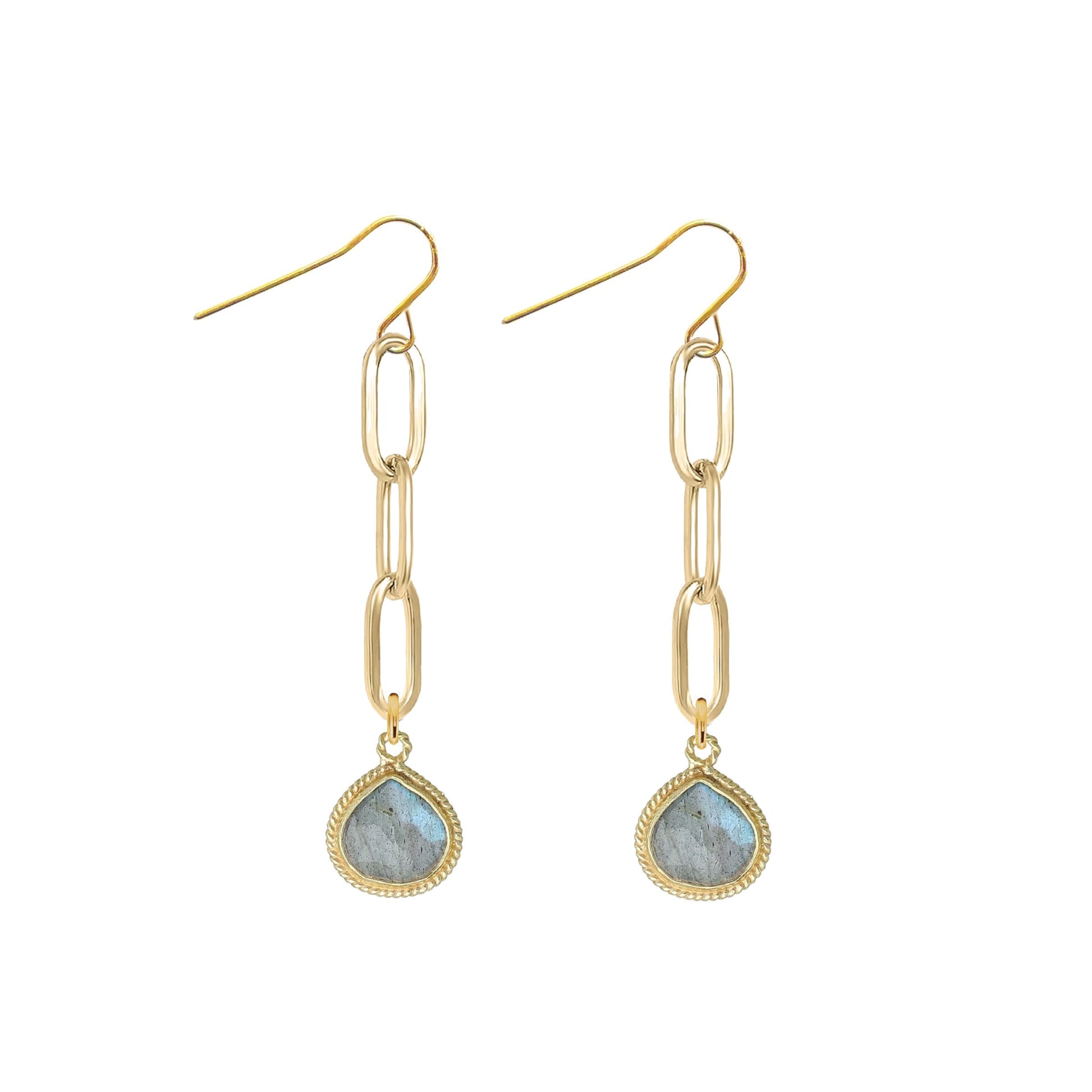 Labradorite Paperclip Drop Earrings Robyn Canady 