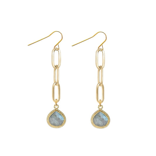 Labradorite Paperclip Drop Earrings Robyn Canady 