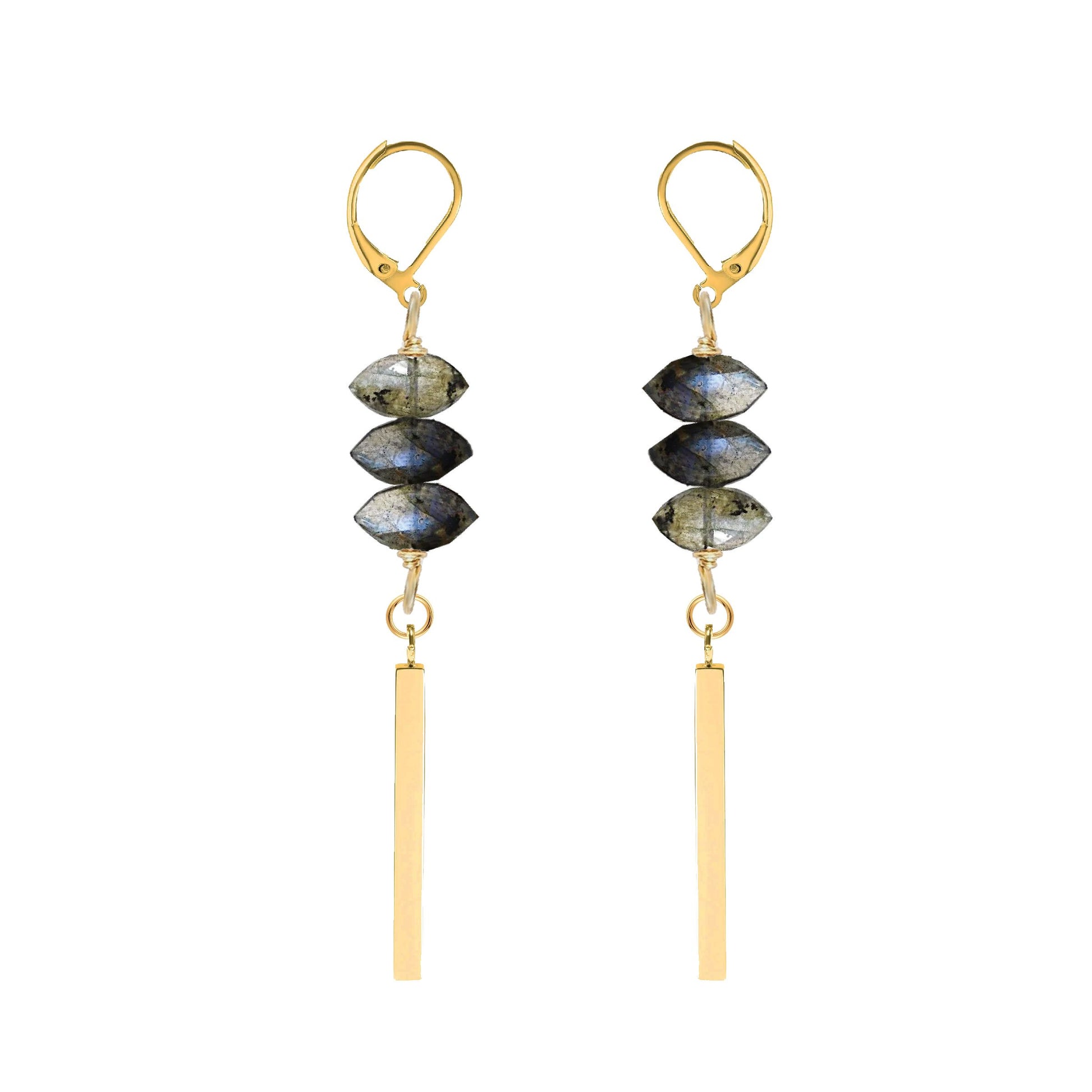 Labradorite Marquise Bar Drop Earrings Robyn Canady 