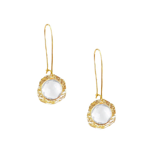 Gemstone Statement Drop Earrings in Crystal Quartz Earrings Robyn Canady 
