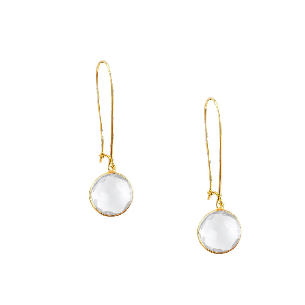 Gemstone Drop Earrings in Crystal Quartz Earrings Robyn Canady 
