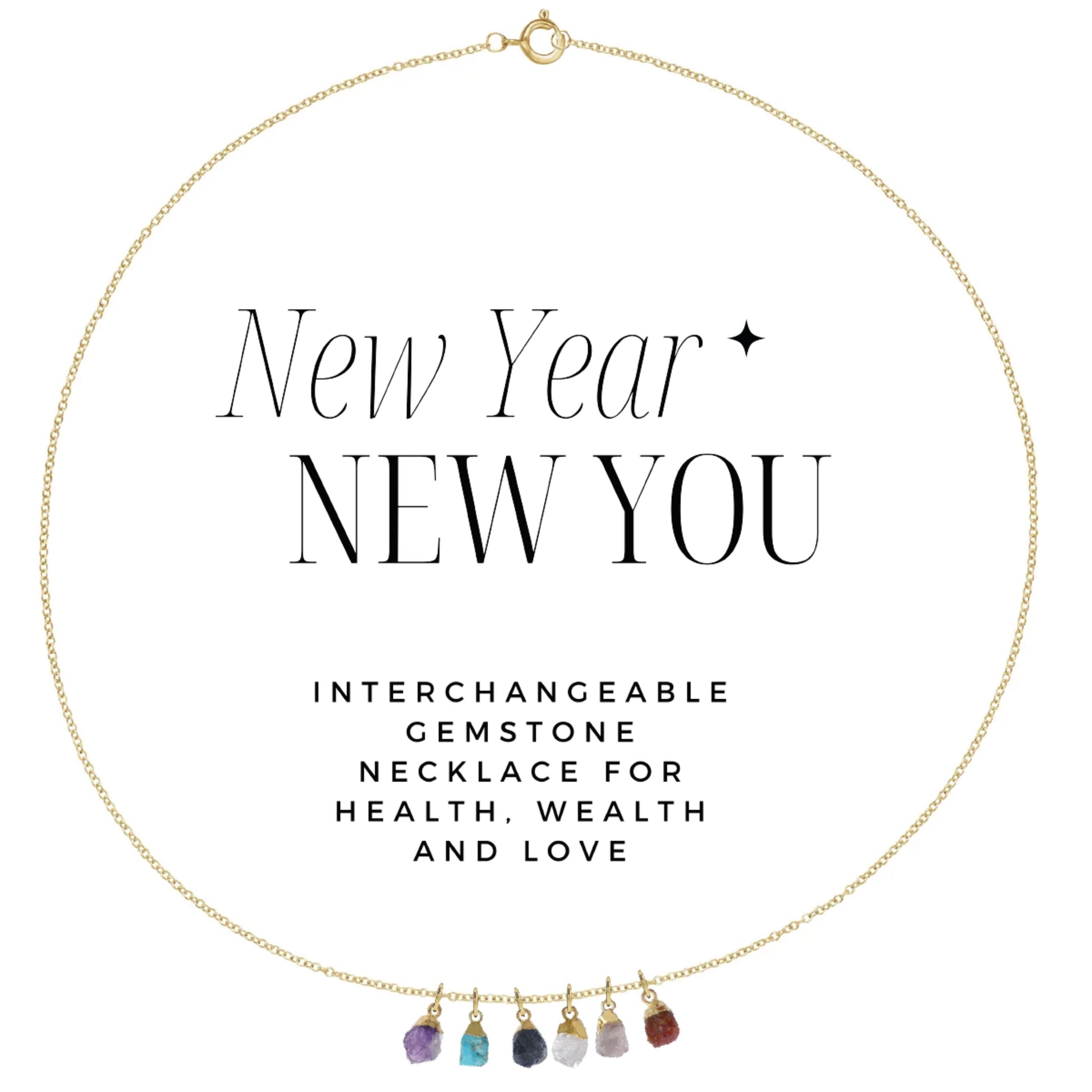 New Year New You! Mini gemstone necklace with six stones in a luxury travel case. Robyn Canady 