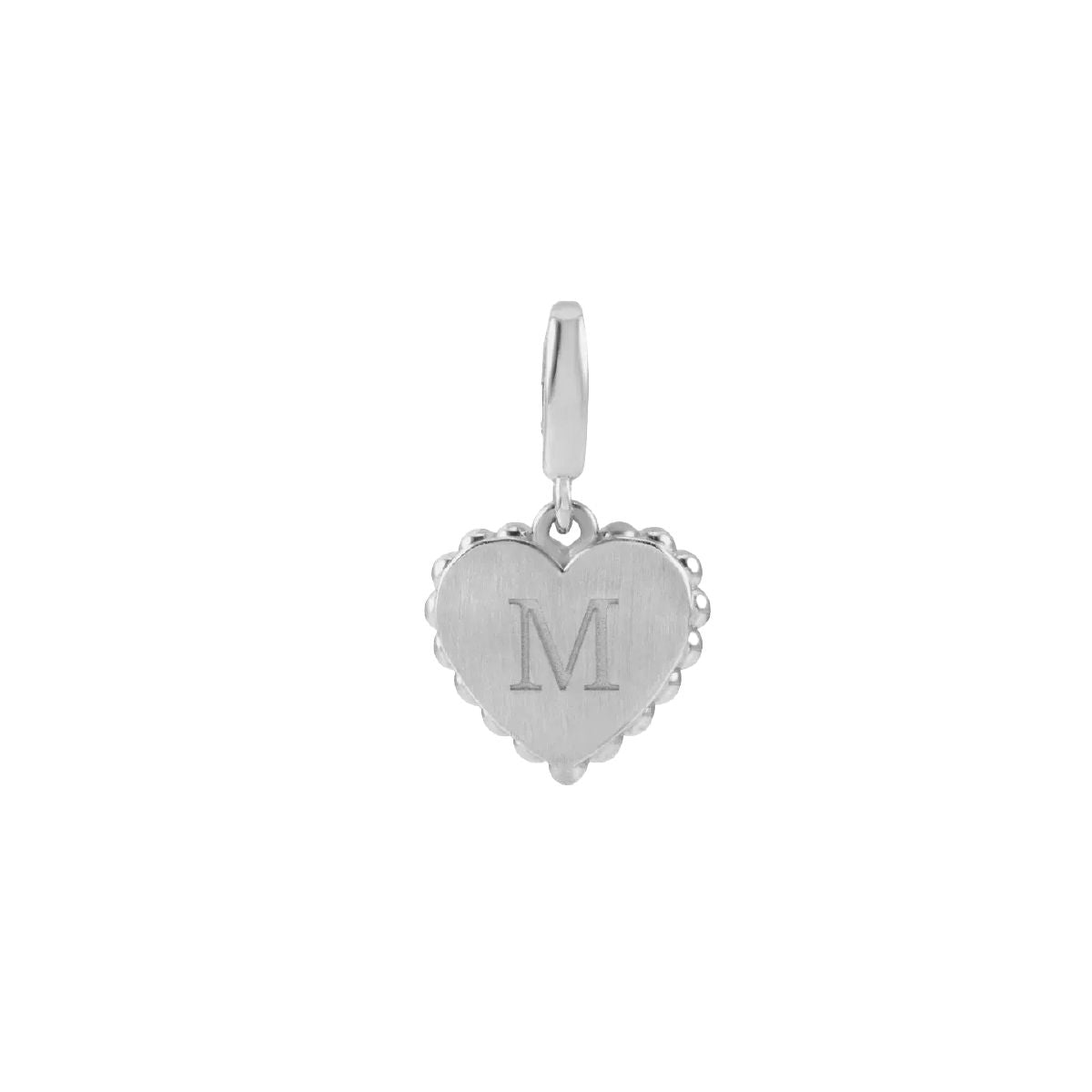 Sterling Silver Initial Heart Charm Pendant Necklace Robyn Canady Pendant Only (No Chain) A 