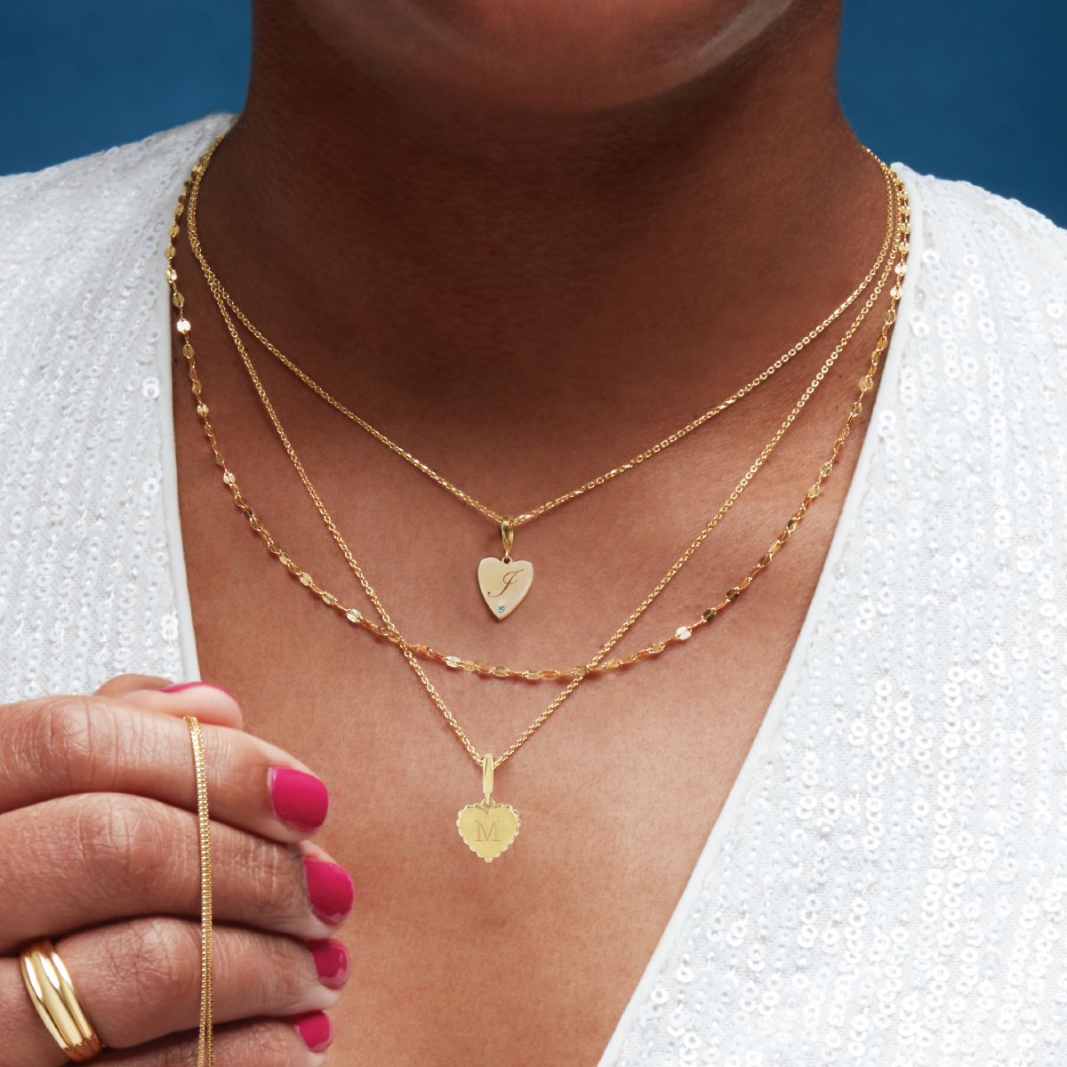 14K White Gold Initial Heart Charm Pendant Necklace Robyn Canady 