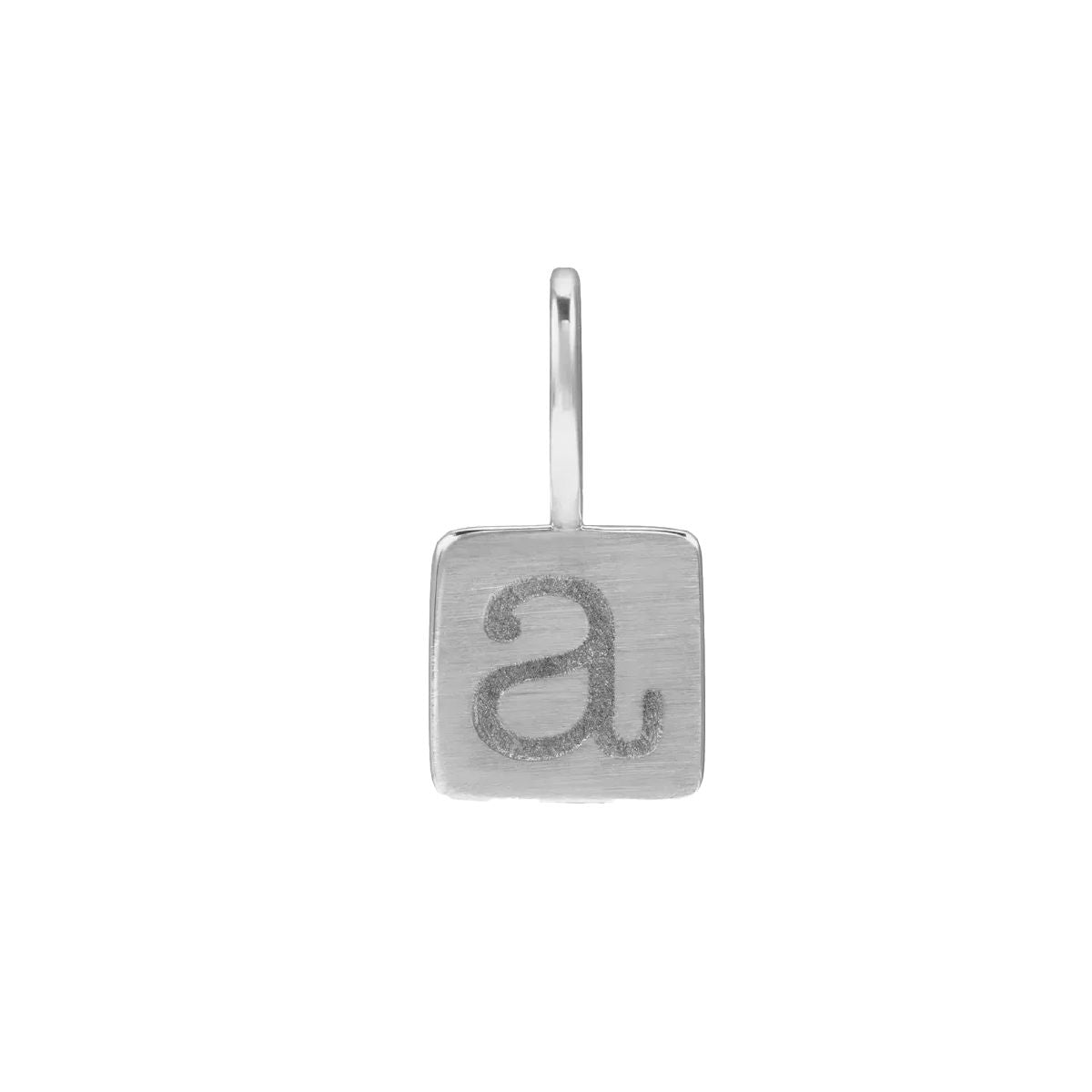 14K White Gold Lowercase Initial Square Pendant Necklace Robyn Canady Pendant Only (No Chain) A 