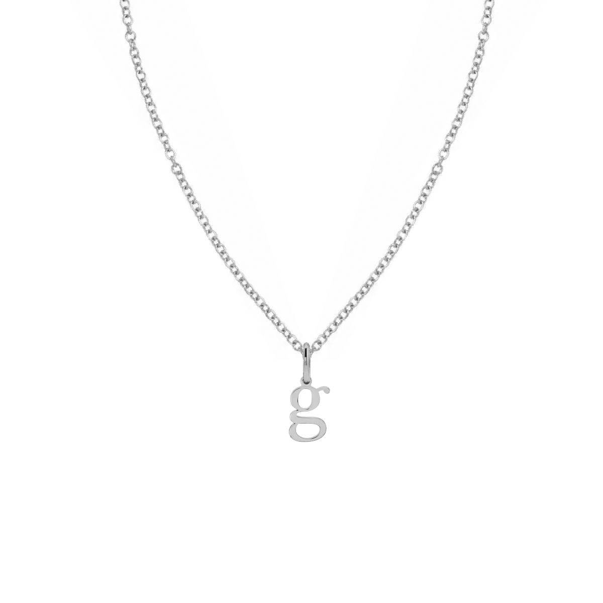 Lowercase Initial Pendant Necklace - Sterling Silver Necklace Robyn Canady 