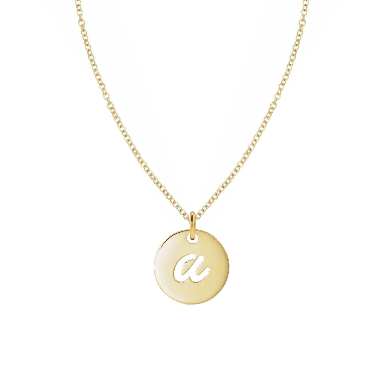 Script Initial Medallion Necklace - Gold Necklace Robyn Canady 