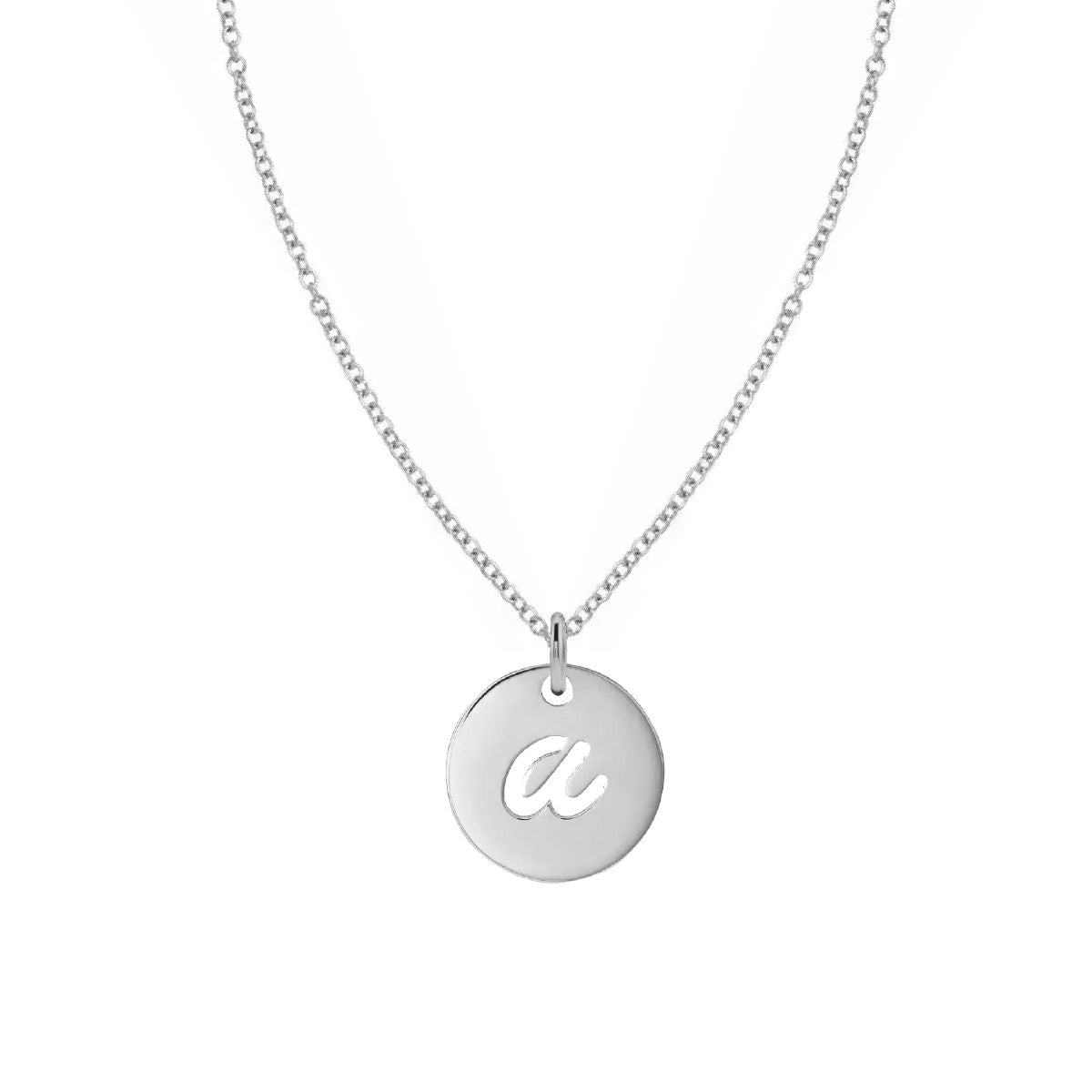 Script Initial Medallion Necklace - Sterling Silver Necklace Robyn Canady 