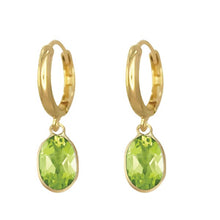 Load image into Gallery viewer, 14K Gemstone Hoop Earrings Robyn Canady Peridot 
