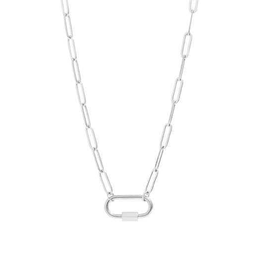 Stainless Steel, Non-Tarnish Paperclip Necklace with Carabiner Clasp Robyn Canady 16"-18" 