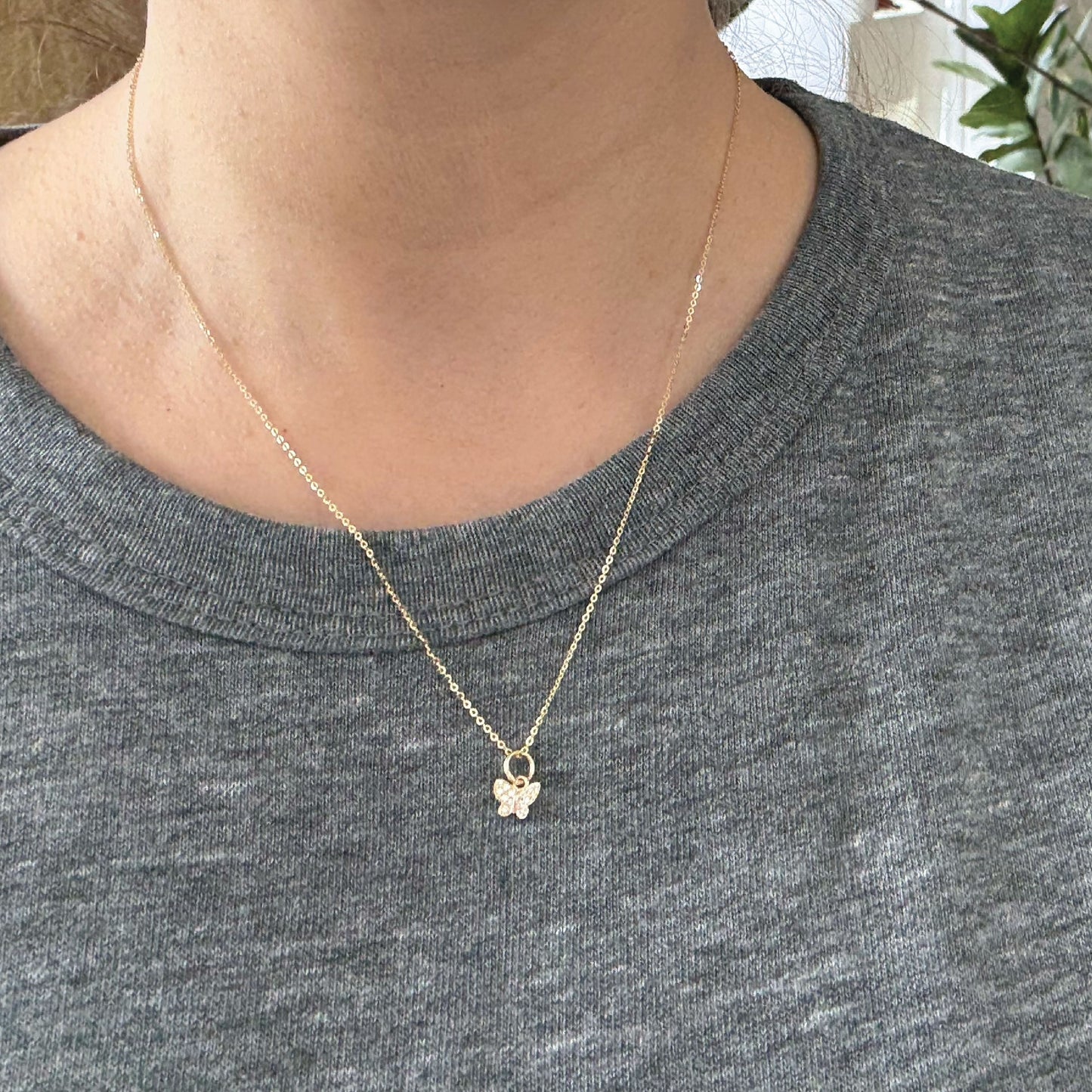 14K Mini Diamond Necklace - the super sweet, tiny pendant you can wear everyday. Necklace Robyn Canady 