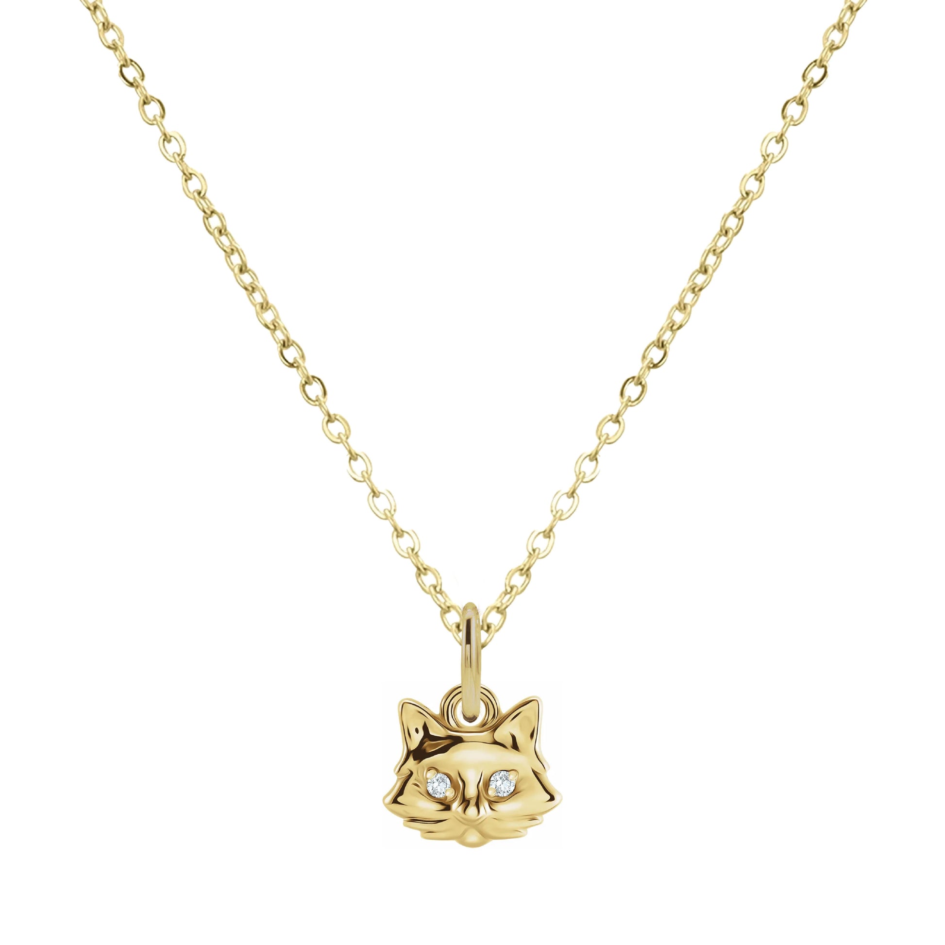 14K Mini Diamond Necklace - the super sweet, tiny pendant you can wear everyday. Necklace Robyn Canady 14K Gold Fill Cat 