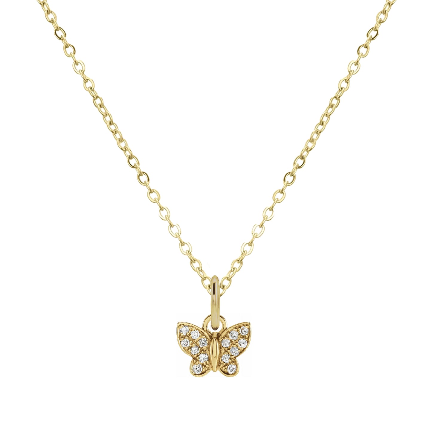 14K Mini Diamond Necklace - the super sweet, tiny pendant you can wear everyday. Necklace Robyn Canady 14K Gold Fill Butterfly 
