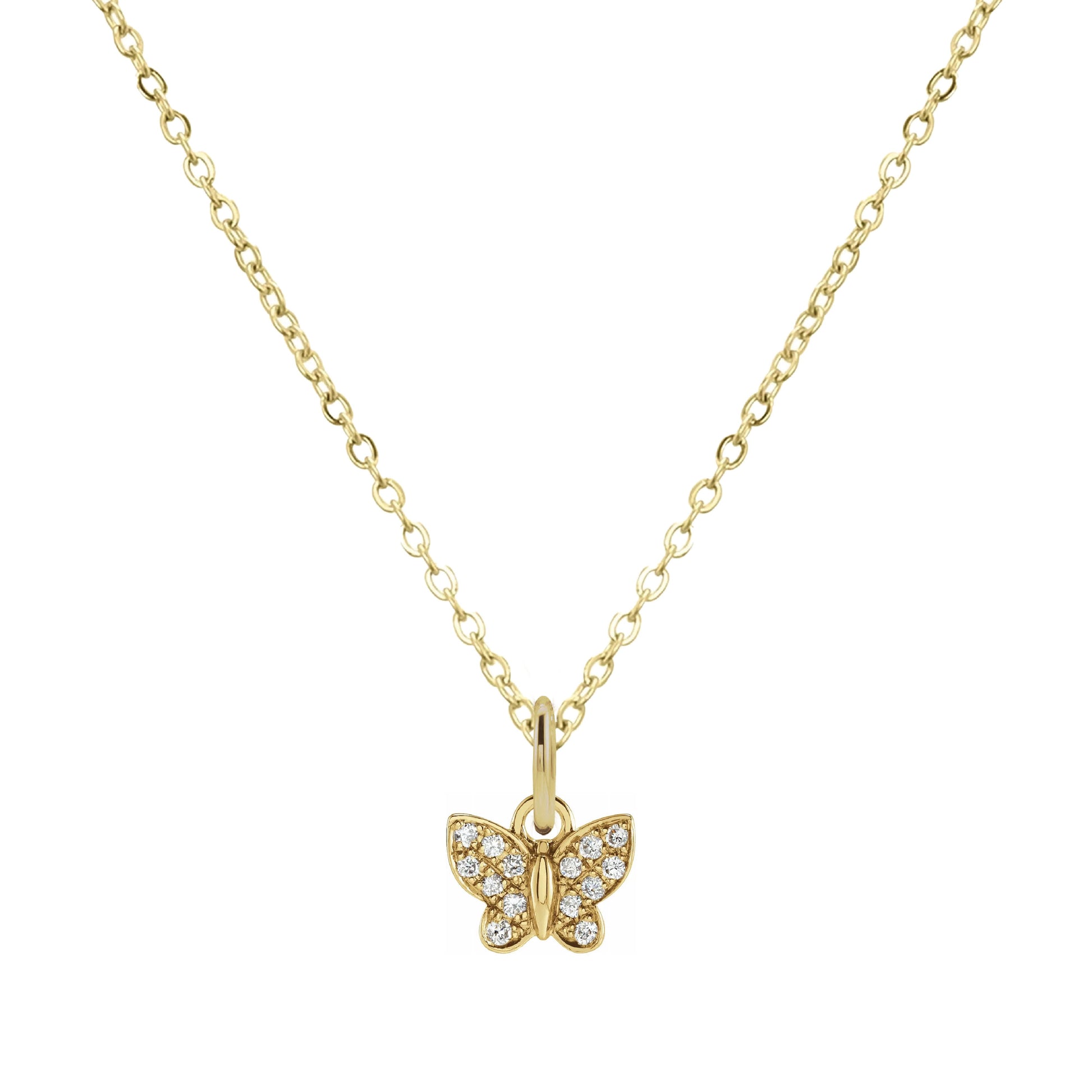 14K Mini Diamond Necklace - the super sweet, tiny pendant you can wear everyday. Necklace Robyn Canady 14K Gold Fill Butterfly 