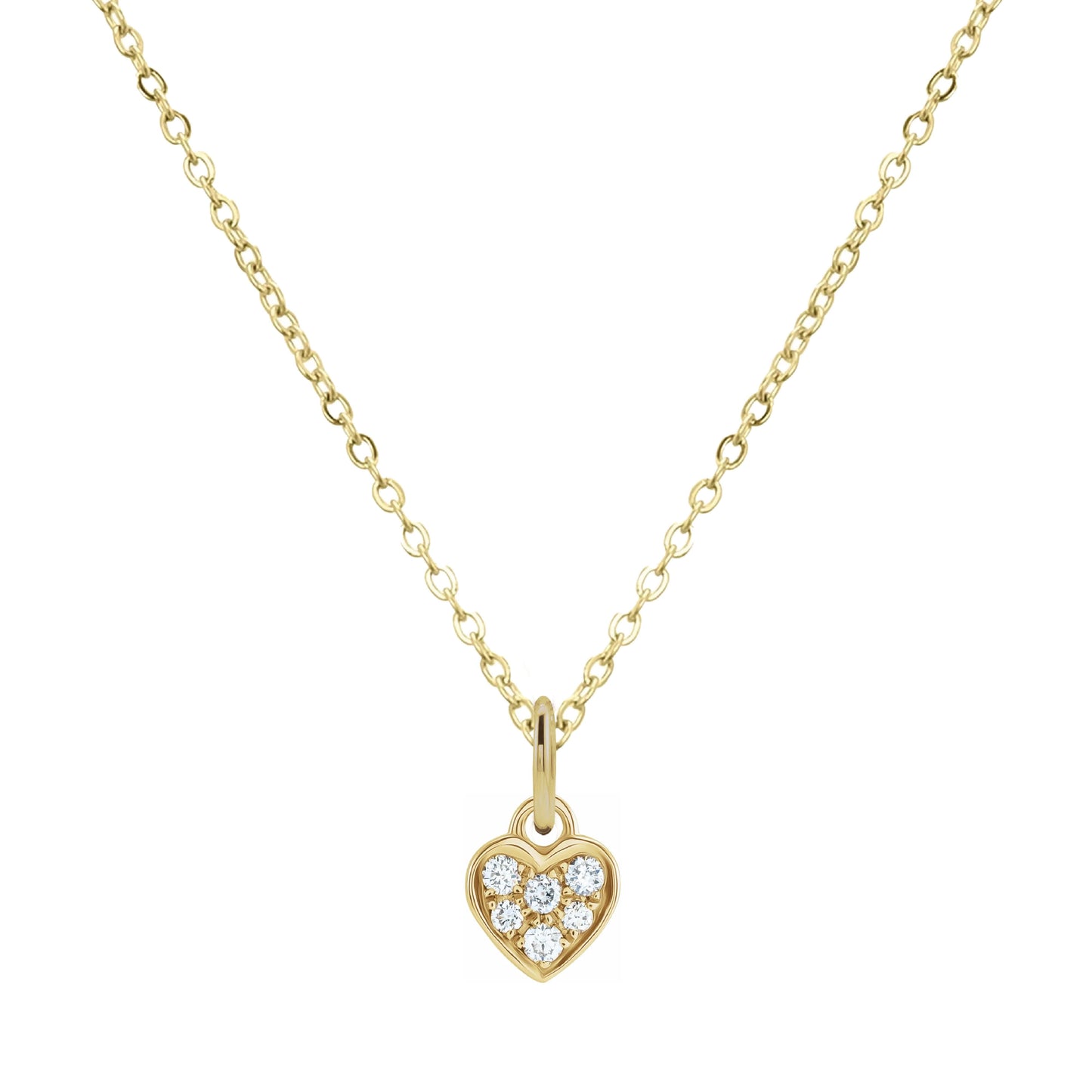 14K Mini Diamond Necklace - the super sweet, tiny pendant you can wear everyday. Necklace Robyn Canady 14K Yellow Gold Heart 